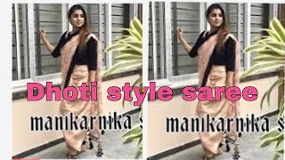 Dhoti style saree tutorialsareetutorialdhoti saree style [upl. by Ilzel349]