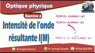 Intensité de londe résultante de deux ondes cohérentes exercice 4 [upl. by Ydnac]