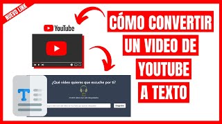 CÓMO CONVERTIR UN VIDEO DE YOUTUBE A TEXTO 📄 FÁCIL Y RÁPIDO  NUEVA PAGINA DESGRABADOR ✅ [upl. by Mcmillan234]