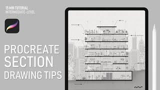 Make This ARCHITECTURAL SECTION in PROCREATE  Animation Tips  Procreate Tutorial for Architects [upl. by Eeima]