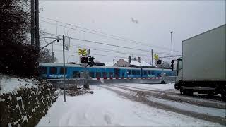 Úvaly Level Crossing  White Christmas in two months [upl. by Irodim]