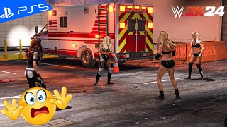 WWE 2K24  Trish Stratus vs Lita vs Stacy Kiebler vs Charlotte  Backstage Brawl  PS5quot 4K60 [upl. by Idac497]