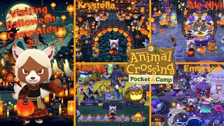 21 Visiting Halloween Campsites🎃🏮⛩️👻🧙🏾🧁🏕Animal Crossing Pocket Camp [upl. by Skipp]