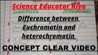 👉Difference between Euchromatin and Heterochromatin👈Hindi ExplanationWith NotesLearning made easy [upl. by Elah468]