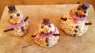 Rice Krispy Snowmen Recipe  MYVIRGINKITCHEN [upl. by Dani]