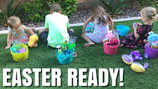 SUPER FUN BACKYARD EASTER EGG HUNT  SURPRISE EASTER BASKETS [upl. by Isayg]