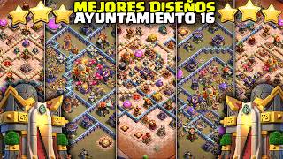 5 MEJORES DISEÑOS de AYUNTAMIENTO 16  CLASH OF CLANS NUEVO [upl. by Natlus70]