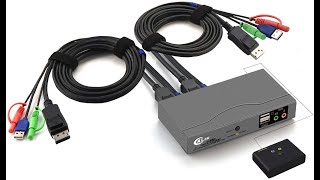 CKLau 4Kx2K60Hz 2 Port Displayport KVM Switch 21DPN installation video [upl. by Ara596]