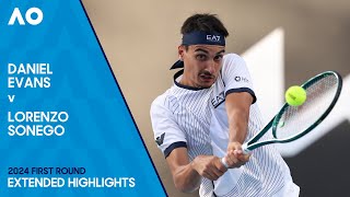 Daniel Evans v Lorenzo Sonego Extended Highlights  Australian Open 2024 First Round [upl. by Haugen337]