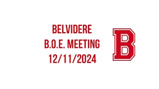 Belvidere BOE Meeting 12112024 [upl. by Eatnom]