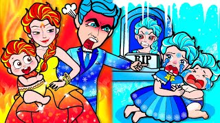 🔥paper doll dress paper❄️ Rich vs Broke Ice vs Fire Elsa Family Mother and Daughter🌈LT Paper Dolls [upl. by Simmons]