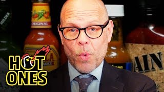 Alton Brown Rigorously Reviews Spicy Wings  Hot Ones [upl. by Saito]