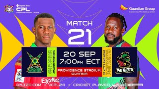 LIVE  Guyana Amazon Warriors vs St Kitts amp Nevis Patriots  CPL 2024 [upl. by Jodie]