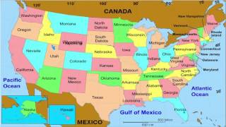 50 States and Capitals of the United States of America  Learn geographic regions of the USA map [upl. by Alikat]