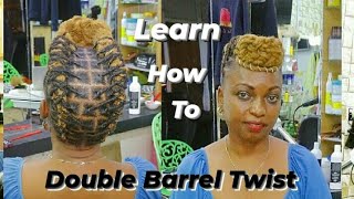 Easy BEGINNERS Quick Style  Double Barrel Twist with Braided Crown on Dreads [upl. by Snilloc371]