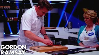 How to Fillet a Salmon Into 10 Equal Pieces  Gordon Ramsay [upl. by Essam27]