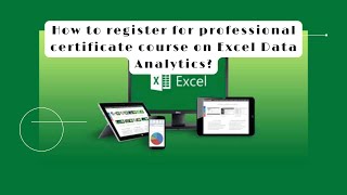 How to register for our Excel Data Analytics Course [upl. by Erreip]