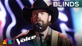 Father of Four Jake Tankersleys Zach Bryan Cover Gets a FourChair Turn  The Voice Blind Auditions [upl. by Featherstone651]