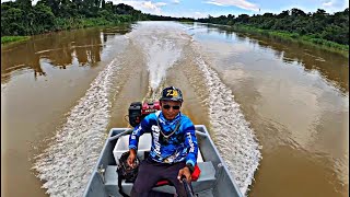 LONGTAIL BOAT MALAYSIA  ENJIN GALAH BOT  RONDARONDA SEKITAR SUNGAI [upl. by Catriona]