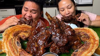 Fried Pork Belly  Melts in the mouth Ribs Mukbang [upl. by Nerrual356]