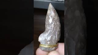 Solutrean Spearhead Stuck In Bone Pendant flintknapping lithic solutrean spear ancient tech [upl. by Nitaj]