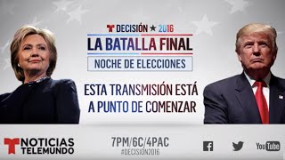 Noche de Elecciones y Resultados 2016 H Clinton vs D Trump  Noticias  Noticias Telemundo [upl. by Inaej931]