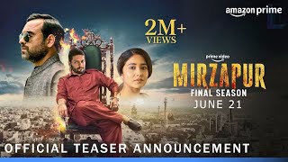 Mirzapur Season 3 Official TEASER Announcement  Official Trailer release date  PrimeVideoIN [upl. by Deena]