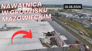 🌧️🌊 NAWAŁNICA W GRODZISKU MAZOWIECKIM ZAWALIŁA SIĘ HALA HampM  19082024 [upl. by Langer]