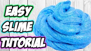 BASIC SLIME RECIPE WITH CONTACT SOLUTION DIY HOW TO MAKE GLITTER SLIME TUTORIAL VIDEO Rainbow Splash [upl. by Ahcsas]