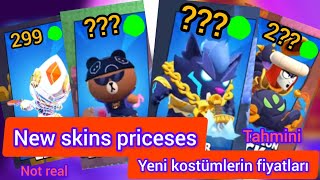 Yeni kostümlerin fiyatları Tahmini  brawlstars sandsoftime [upl. by Hujsak]