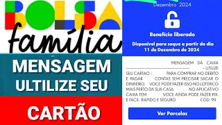 BOLSA FAMÍLIA MENSAGEM DA CAIXA  ULTILIZE SEU CARTÃO PARA COMPRAR NO DÉBITO E PAGAR CONTAS [upl. by Aron]