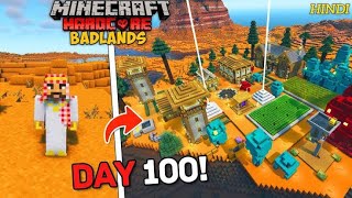 I Survived 50 Days in Badlands Only World in Minecraft Hardcore [upl. by Ahsatniuq]