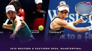 Simona Halep vs Lesia Tsurenko  Western amp Southern Open Quarterfinals  WTA Highlights [upl. by Rheta]