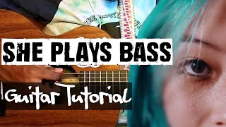 She Plays Bass  Beabadoobee Guitar Tutorial [upl. by Semela]