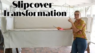 How to cut and pin fit a sofa slipcover without weltpiping [upl. by Masao]