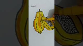 Easy papaya drawing shorts papaya drawing fineart easy [upl. by Hallutama603]