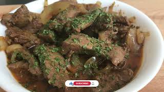 HOW TO COOK BEEF LIVER WITH ONIONS Aloja’s Diary [upl. by Surazal]