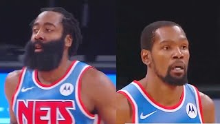 James Harden Shocks With Kevin Durant In Nets Debut Nets vs Magic [upl. by Alburga]