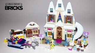 Lego Disney Frozen Arendelle Castle Celebration with Anna and Kristoffs Sleigh Adventure Speed Build [upl. by Latterll]