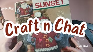 vintage dimensions felt applique kit Santas patchwork pillow Christmas tuneschatter  chill w me [upl. by Egroj]