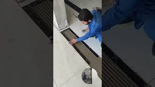 Amazing Floor Tile Door Design Installation shorts​ shortvideo​ short​ [upl. by Stauder]