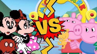 MUGEN Battles  Mickey MouseMinnie Mouse vs Peppa PigGeorge Pig  Disney vs Peppa Pig [upl. by Arihat702]