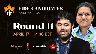 Round 11 FIDE Candidates amp Womens Candidates [upl. by Aileduab]