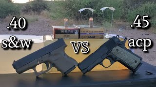 40 sampw VS 45 auto Ballistics Gel Test [upl. by Aleen]