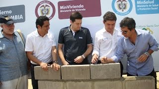 Char y Minvivienda pusieron la primera piedra para nuevas construcciones en Villas de San Pablo [upl. by Aihsatsan]