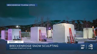 Carving starts today at Breckenridge Snow Sculpture Championships [upl. by Olnton]