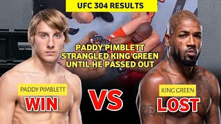 UFC 304 results Paddy Pimblett chokes King Green unconscious with a beautiful triangle choke [upl. by Saltzman]