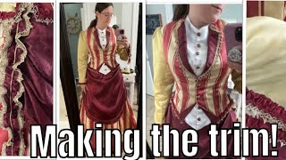 Finishing The Trim  Bustle Gown Part 8 costube [upl. by Gosney]