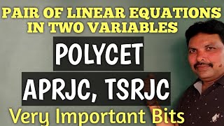 POLYCETRJCPAIR OF LINEAR EQUATIONS IN TWO VARIABLESIMPORTANT BITSMATHEMATICS [upl. by Irena431]