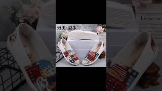 Canvas shoes womens loafer slipon casual shoes supplier factory Chinia manufacturer [upl. by Anaibib]